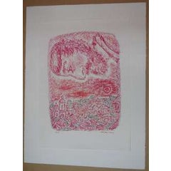 Pastel on paper Shtetl Scene 11