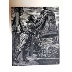 Wpa Woman Laborer woodblock print 3