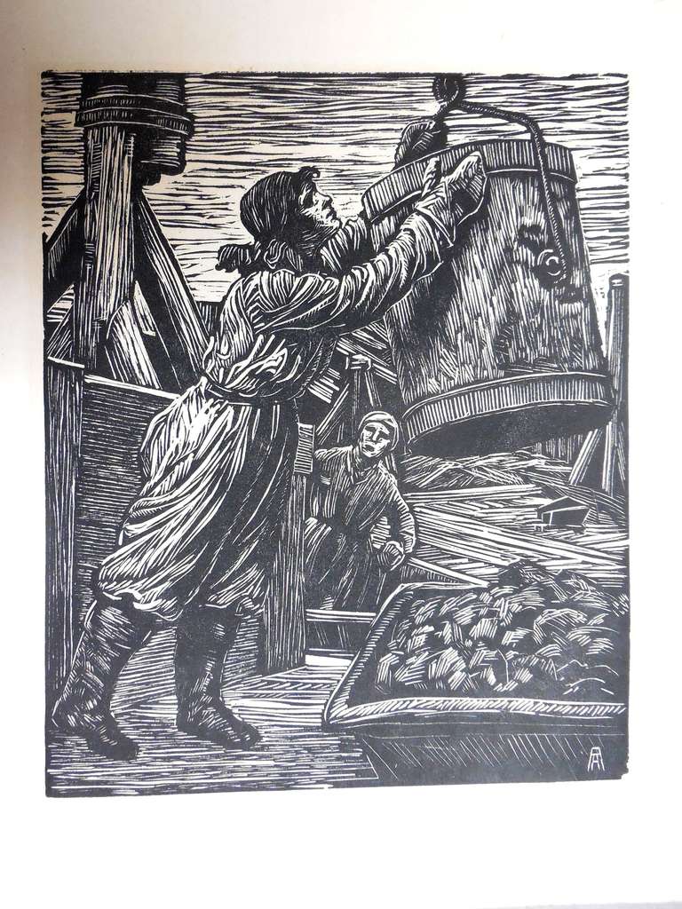 Wpa Woman Laborer Holzschnitt (Amerikanischer Realismus), Print, von Albert Abramovitz