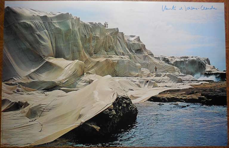 Unknown Landscape Print - Christo Wrapped Coast  Little Bay, Sydney, Australia. Hand Signed