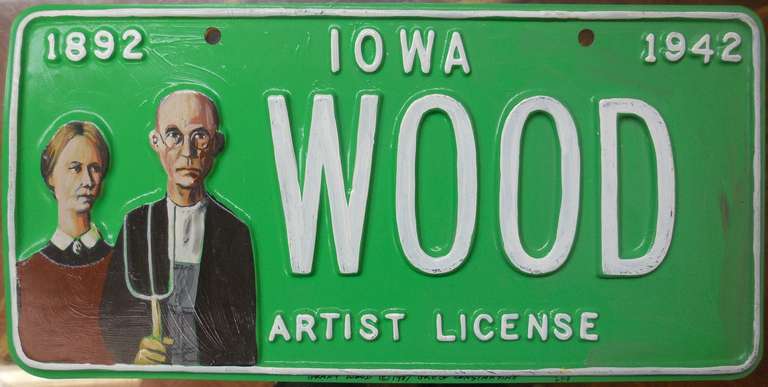 Grant Wood Artist License Plate Pop Art 2