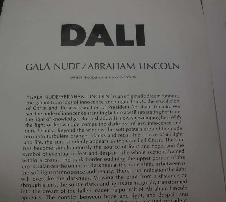 Gala Nude / Abraham Lincoln Nach Salvador Dali geprägte Lithographie 4