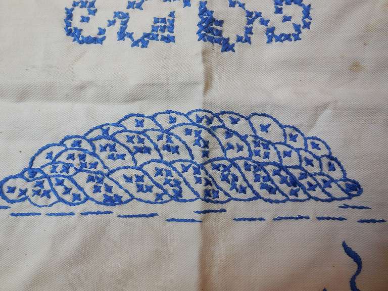 Judaica Folk Art a punto d'ago Sabbath Sampler Challah Cover 5