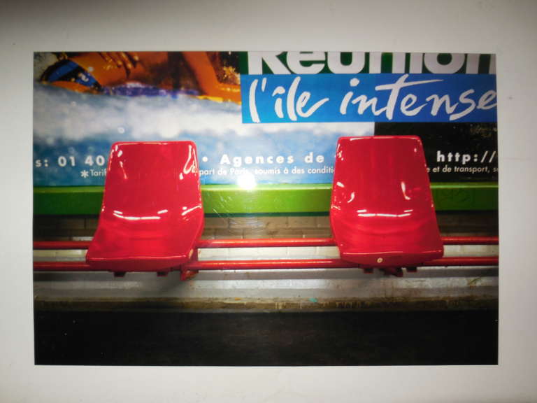 Nicoletta Munroe Color Photograph - Metro Saint Sulpice, Red. Paris Metro Series