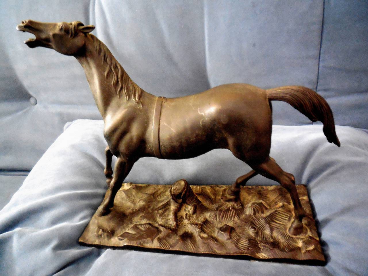 Paul Edouard Delabriere Figurative Sculpture - French Thoroughbred Race Horse Bronze Sculpture Deco