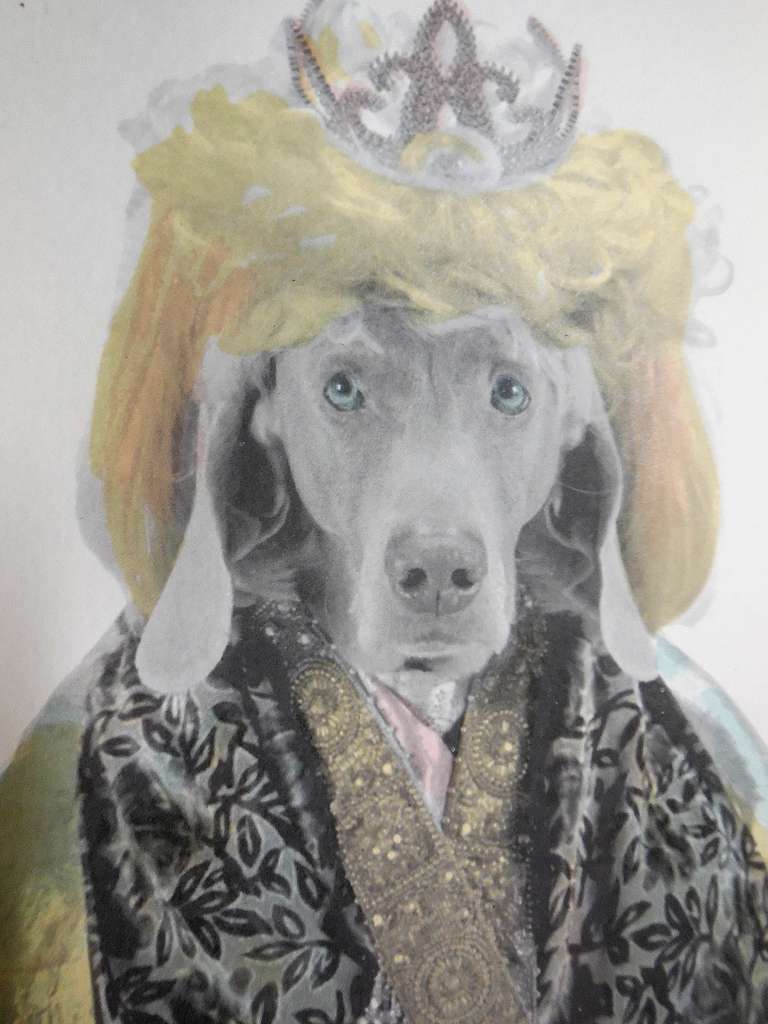 Photo Lithograph Royal Flush Queen Dog - Print by William Wegman