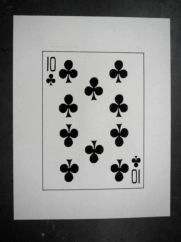 Limited Edition Lithograph Royal Flush 10 Clubs - Pop Art Print by William Wegman