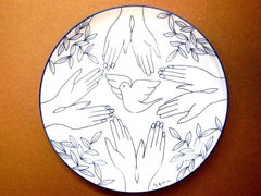 Retro Dove of Peace Limoges plate