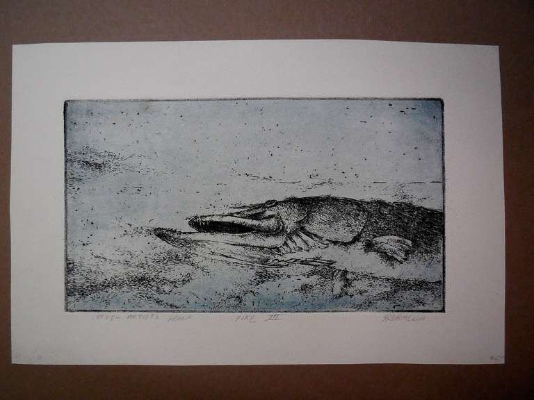 Pike III - Gray Animal Print by Robert A. Birmelin