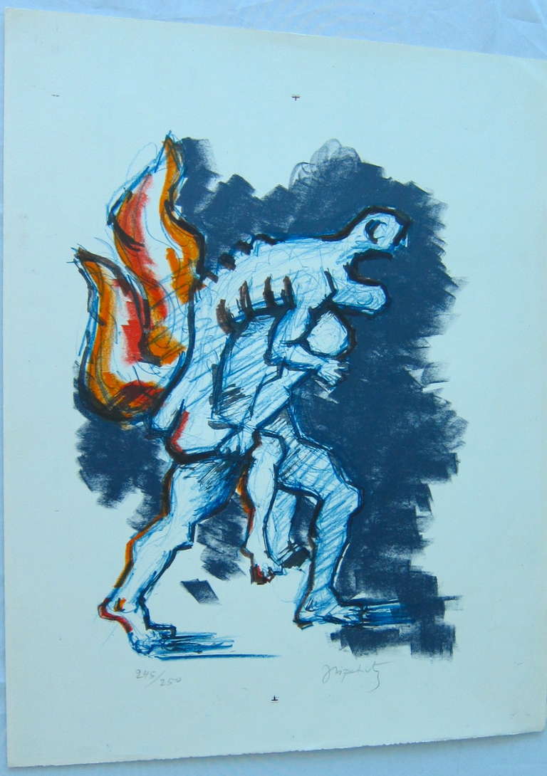 Jacques Lipchitz Figurative Print - Flight