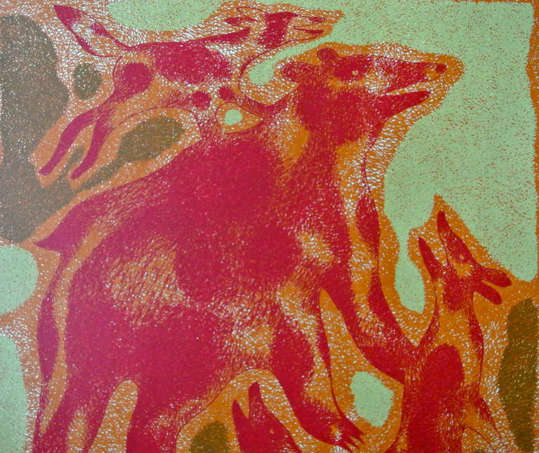 Untitled, Canada Suite, Wildlife - Orange Animal Print by Yargo De Lucca