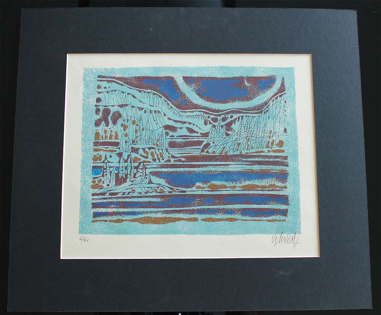 Yargo De Lucca Abstract Print - Inuit-Inspired Silkscreen Print, "Canada Suite Series", Ed. 6/21
