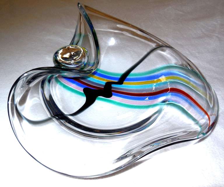 Livio Seguso Abstract Sculpture - Huge Seguso Murano Glass Centerpiece Sculpture