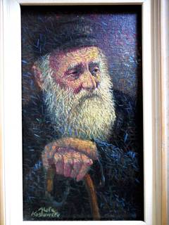 Pointalist Rabbi Portrait, Judaica
