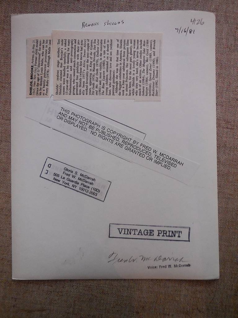 Brooke Shields Vintage Silver Gelatin Photograph