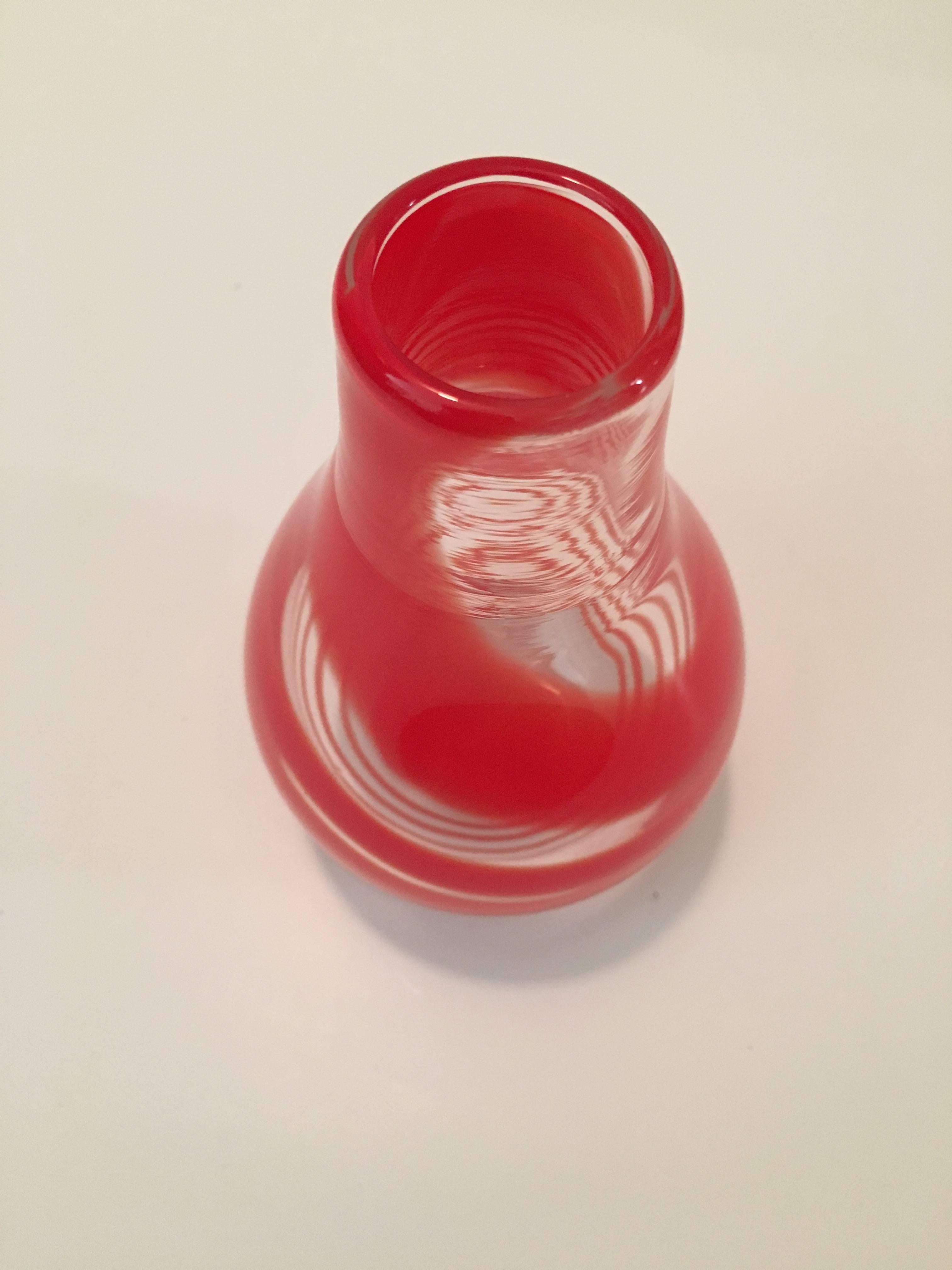 Small Bud Vase Blown Murano Swirl Glass Vase - Post-Modern Sculpture by Unknown