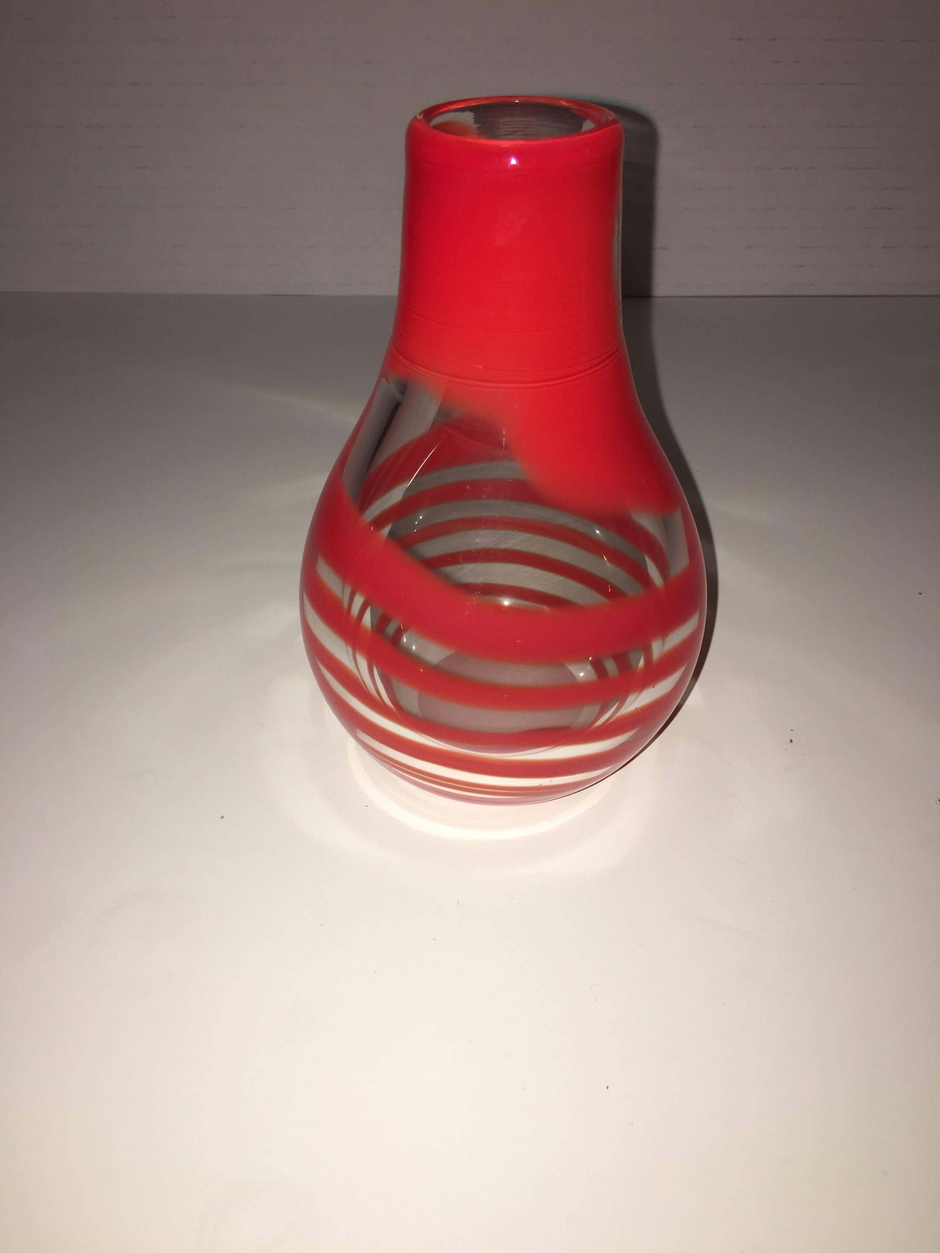 Small Bud Vase Blown Murano Swirl Glass Vase 1
