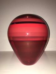 Used #9 Red Large Bulb Jaime Guerrero Studio Glass Vase