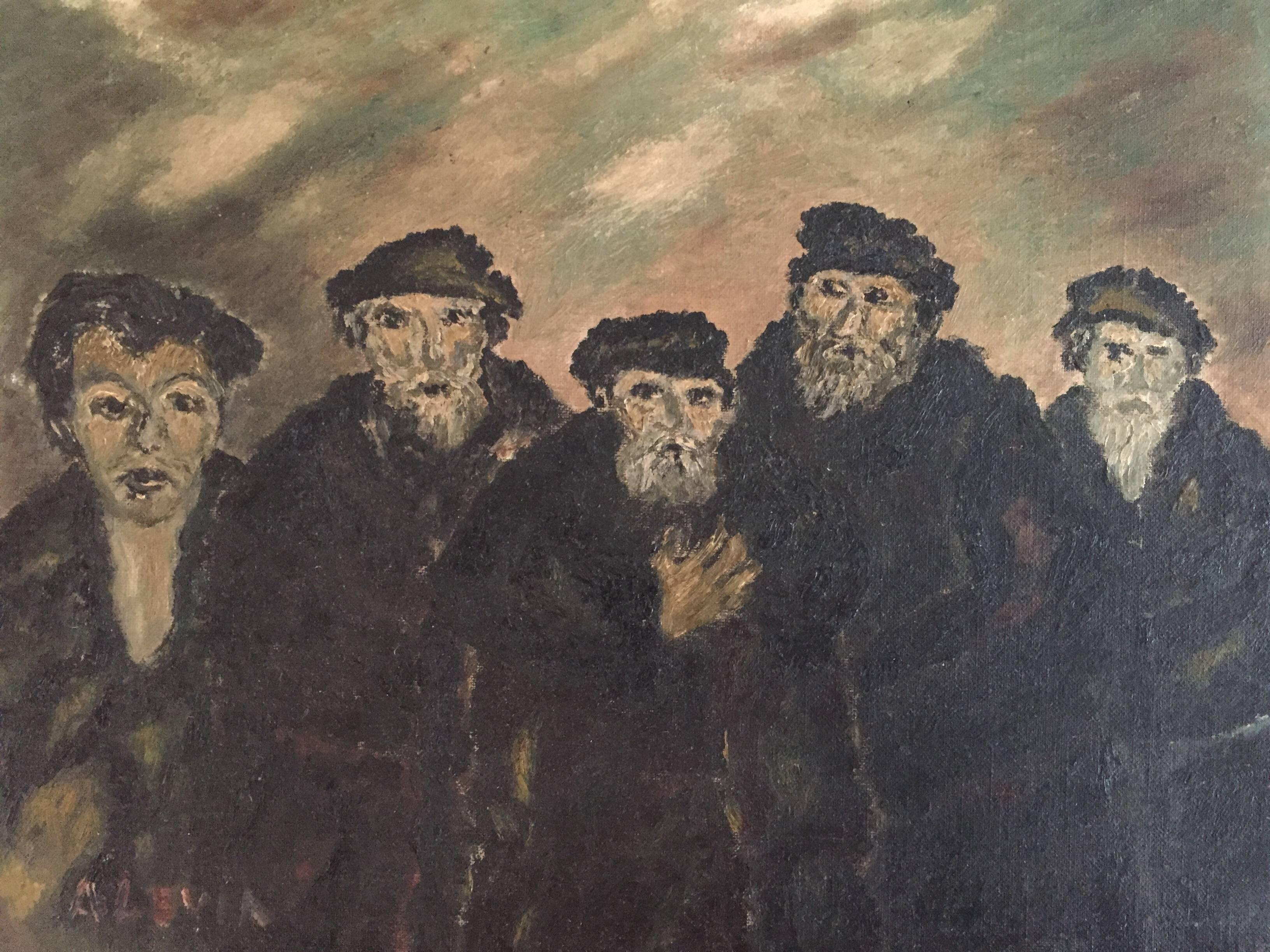 Abraham Levin Figurative Painting - The Jewish Family (untitled)