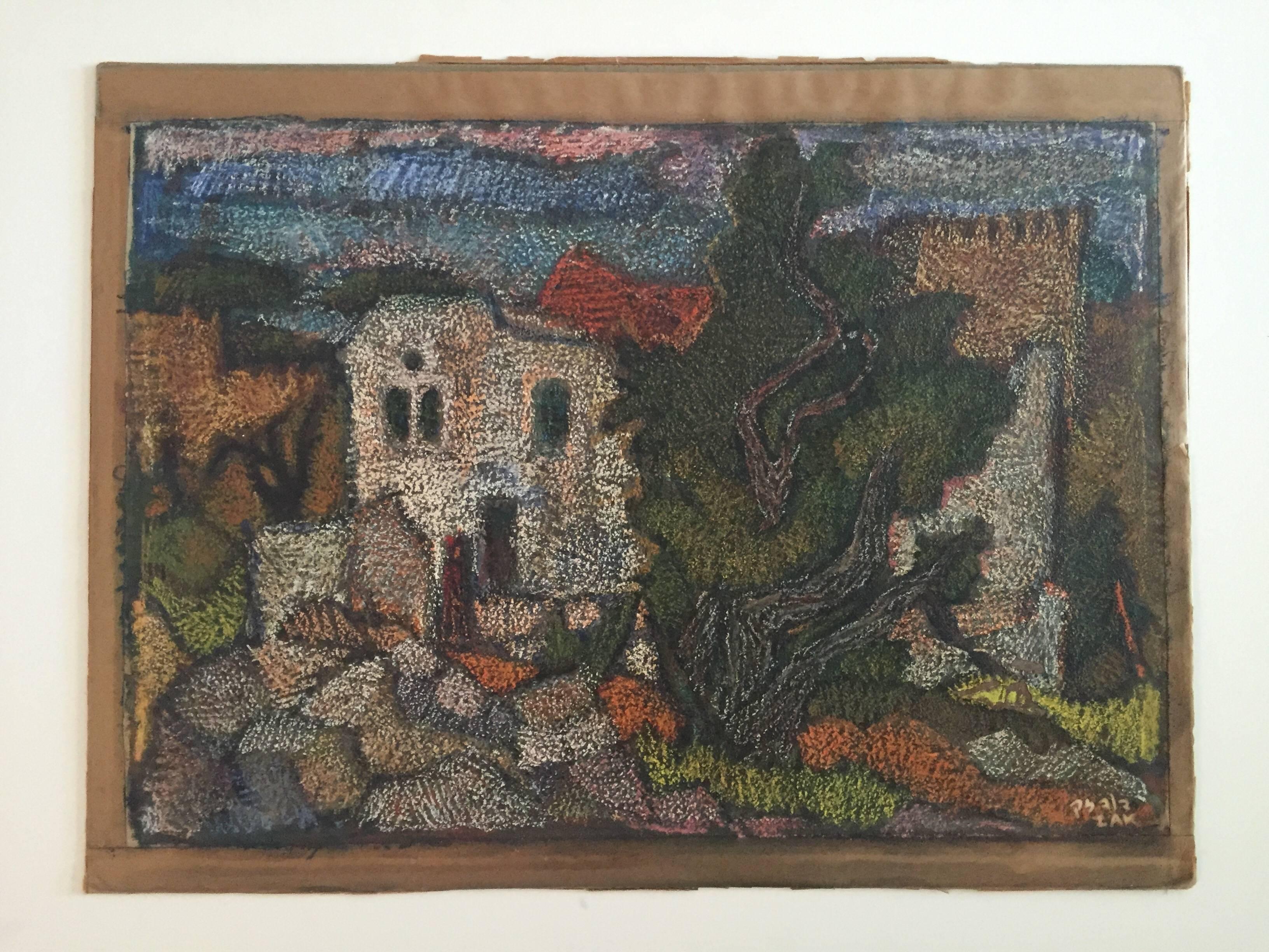 Jerusalem Landscape 1940s - Painting by David Zak