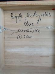 Blue Question Mark, Encaustic on Wood