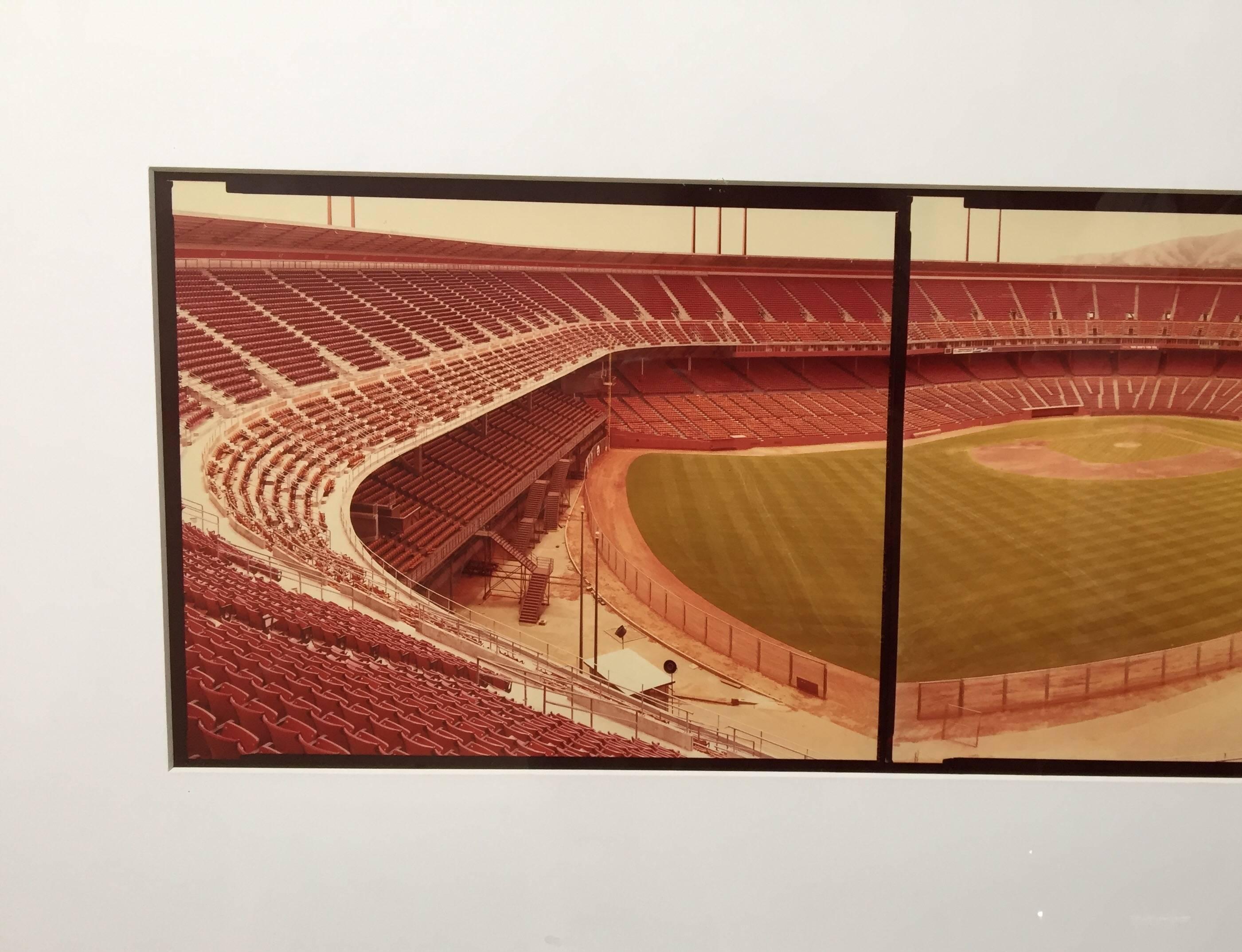 Deaccessioned from important corporate art collection 
Jim Dow, American, born 1942
Candlestick Park, 1982
Ektacolor Chromogenic print (Dye coupler print)
Image: 7 3/4 × 29 3/4 in. (19.7 × 75.6 cm) Sheet: 10 13/16 × 34 in. (27.4 × 86.4 cm)
Baseball