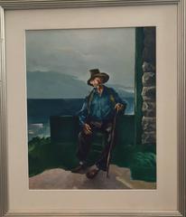 Portrait of an Old Man with Cane, Important Chicago Modernist WPA Artist