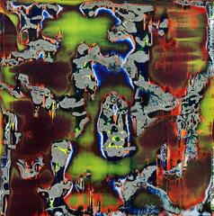 Ohne Titel, Absract, Öl Alkyd und Acryl auf Leinwand über Täfelung