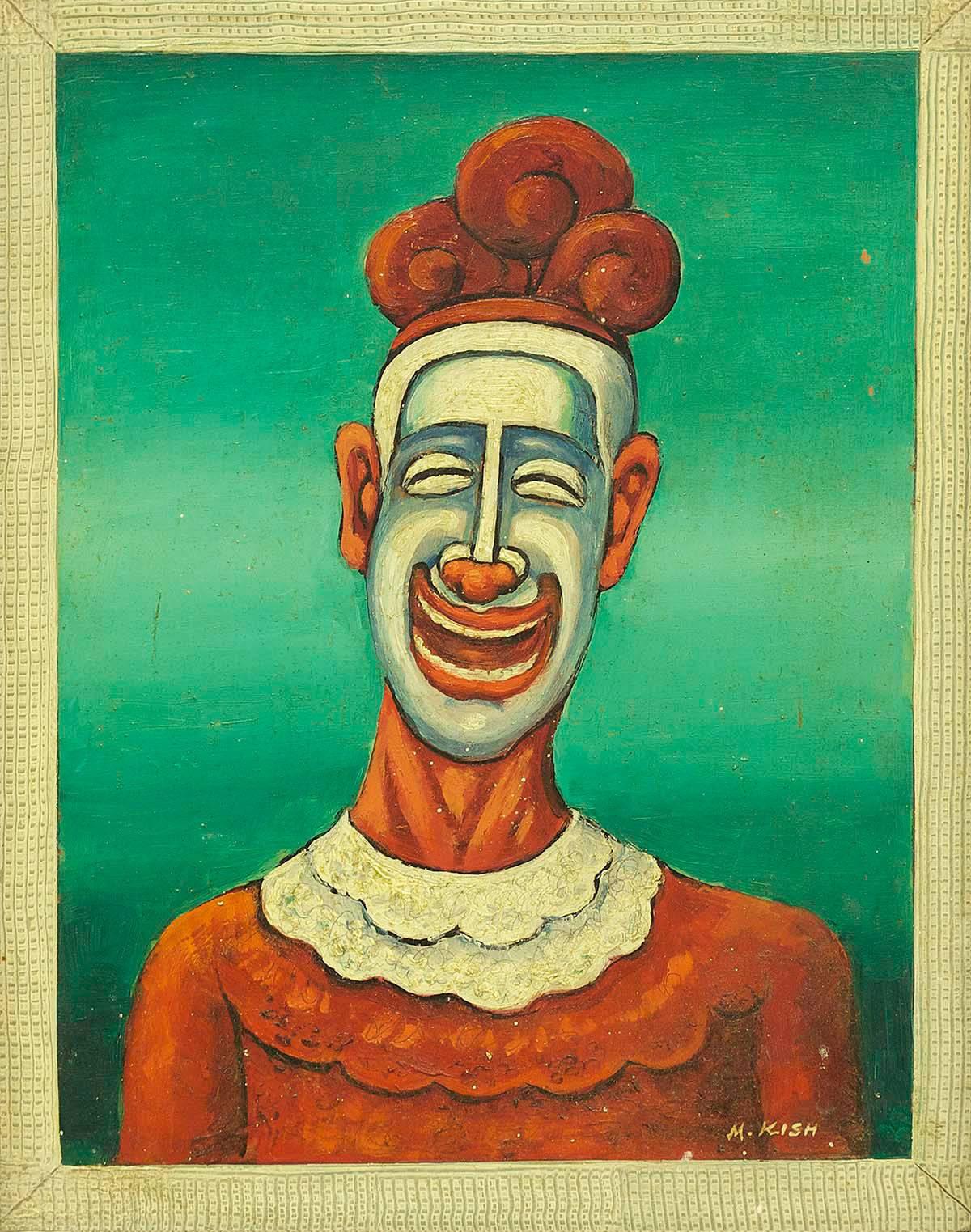 The Clown N.2 (In Green) - Painting by Maurice Kish