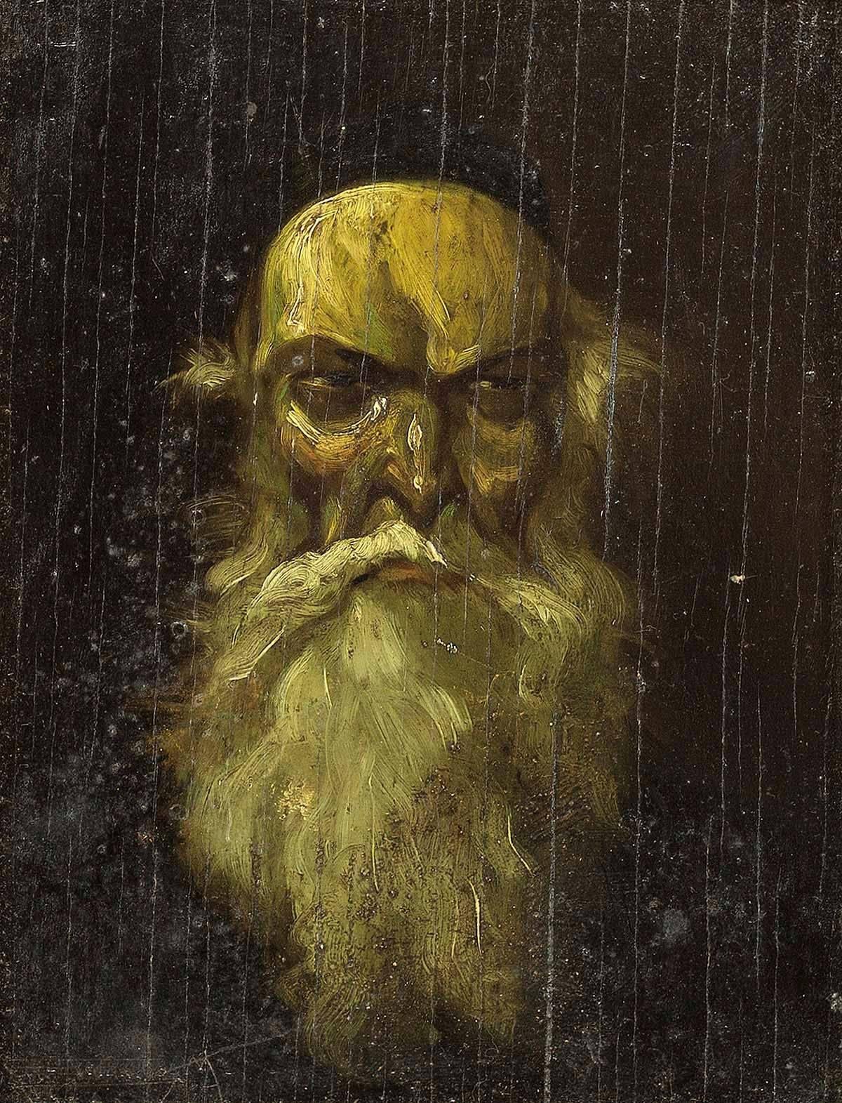 Portrait of a Rabbi - Painting by Unknown