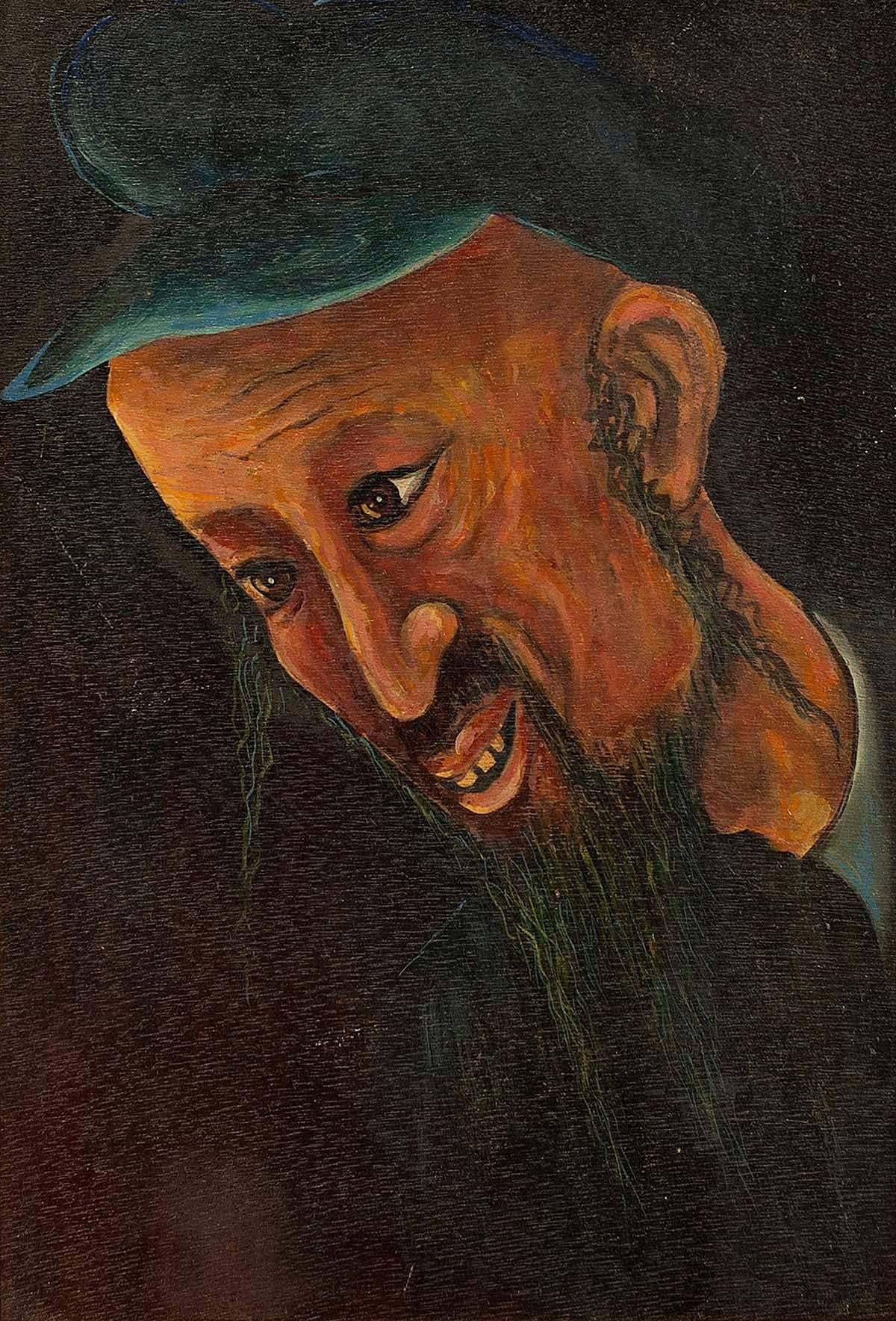 Belgian Modernist Judaica Portrait  - Painting by Unknown