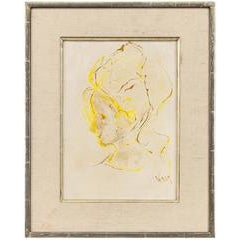 Manner of Marcel Vertes Portrait of a Lady Oil Painting 12