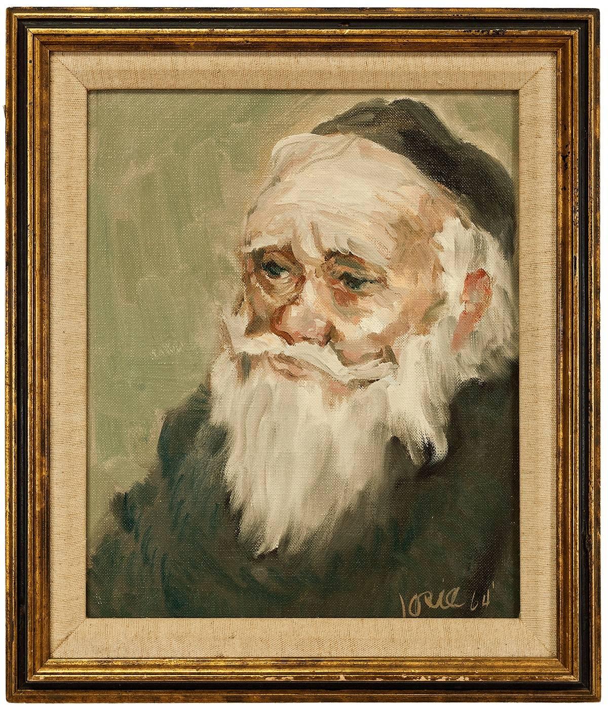 Unknown Portrait Painting - Portrait of Elderly Rabbi