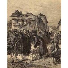 Goose-Market in Cracow, Vintage Print, 1869 8