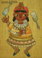 Folk Art Mexican Girl, Circus Clown Juggler
