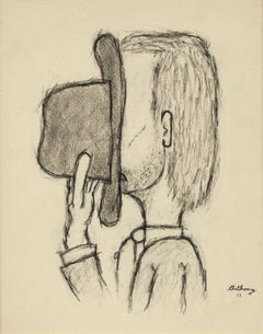 Hiding Behind the Hat, Contemporary Drawing, 1972