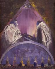 Kabbalah Judaica Torah-Gemälde „SWIATTO TORY I“, Synagoge-Innenraum