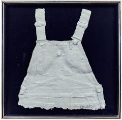 Bill Haendel Americana Cast Paper Relief Sculpture Overalls