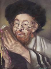 Hungarian Judaica, Hassidic Rabbi painting