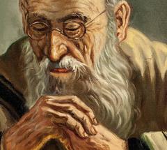 The Scholar, Judaica Oil Painting