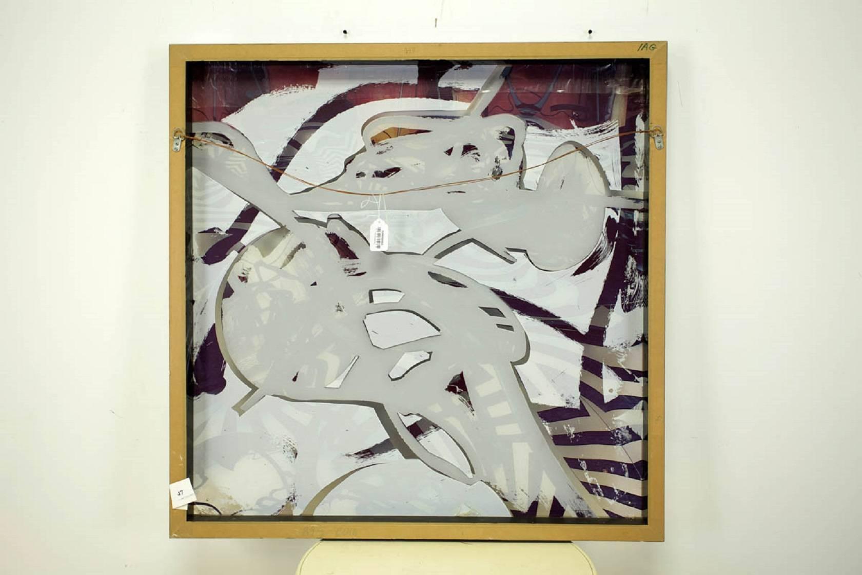 Frank Stella's Assistant Large Scale Print on Plexiglass - Photograph by Earl Childress