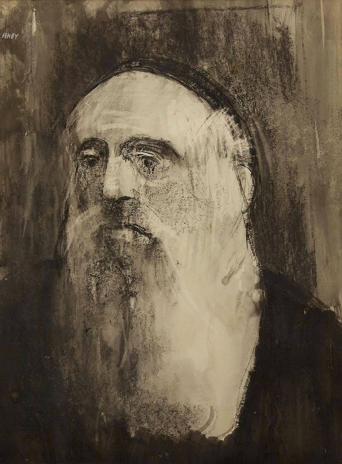 Marvin Cherney Portrait - Head of a Rabbi, Judaica 