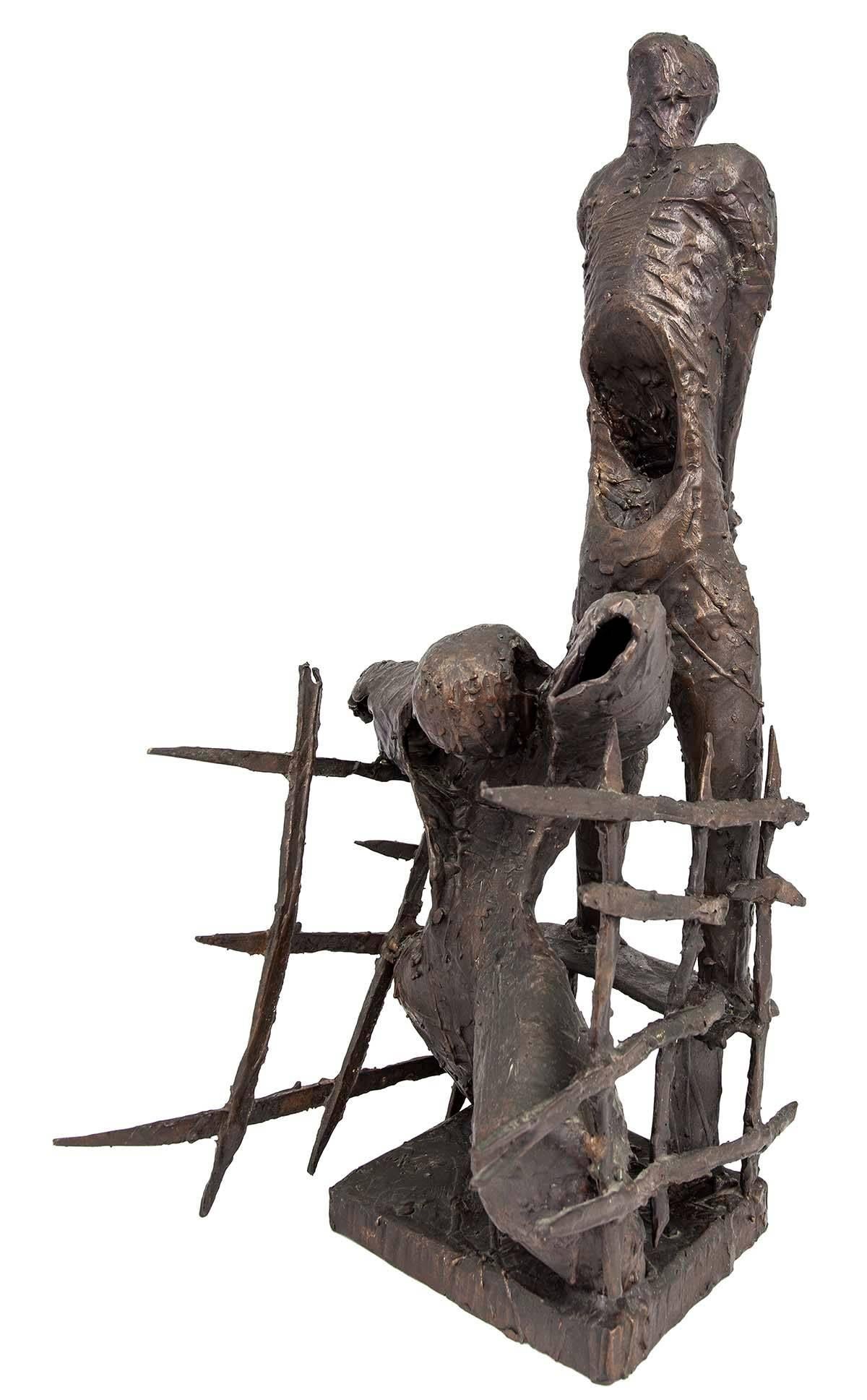 Brutalist Bronze Sculpture, Monument to Oppression, Expressionist Holocaust Art 1