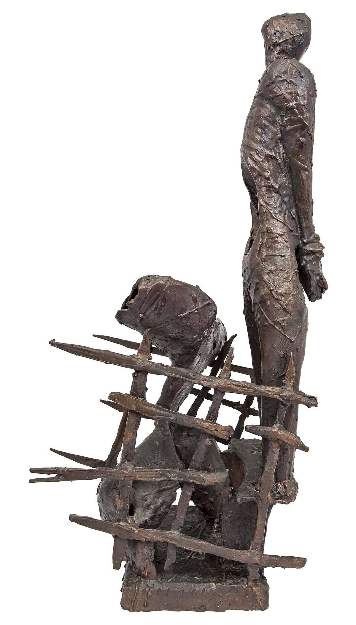 Brutalist Bronze Sculpture, Monument to Oppression, Expressionist Holocaust Art 2