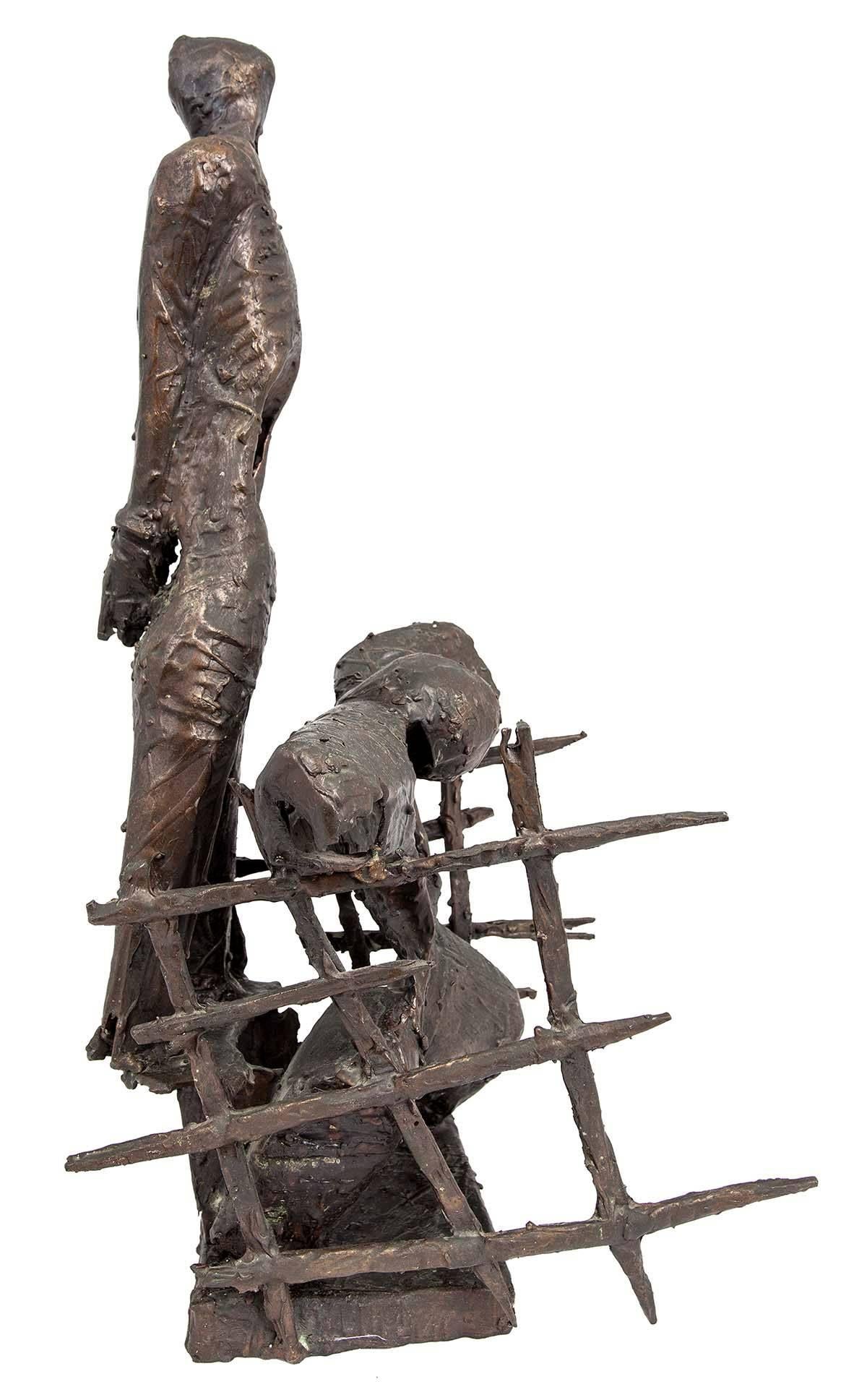 Brutalist Bronze Sculpture, Monument to Oppression, Expressionist Holocaust Art 3