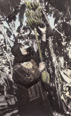 Yemenite Woman Picking Bananas in her Garden, Rehovot Original Silver Gelatin