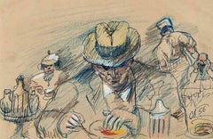 Man in Fedora Eating at the Diner