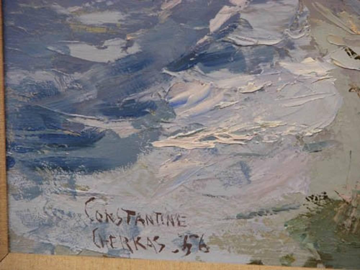 Summer Houses at Laguna Beach - Painting by Constantine Cherkas