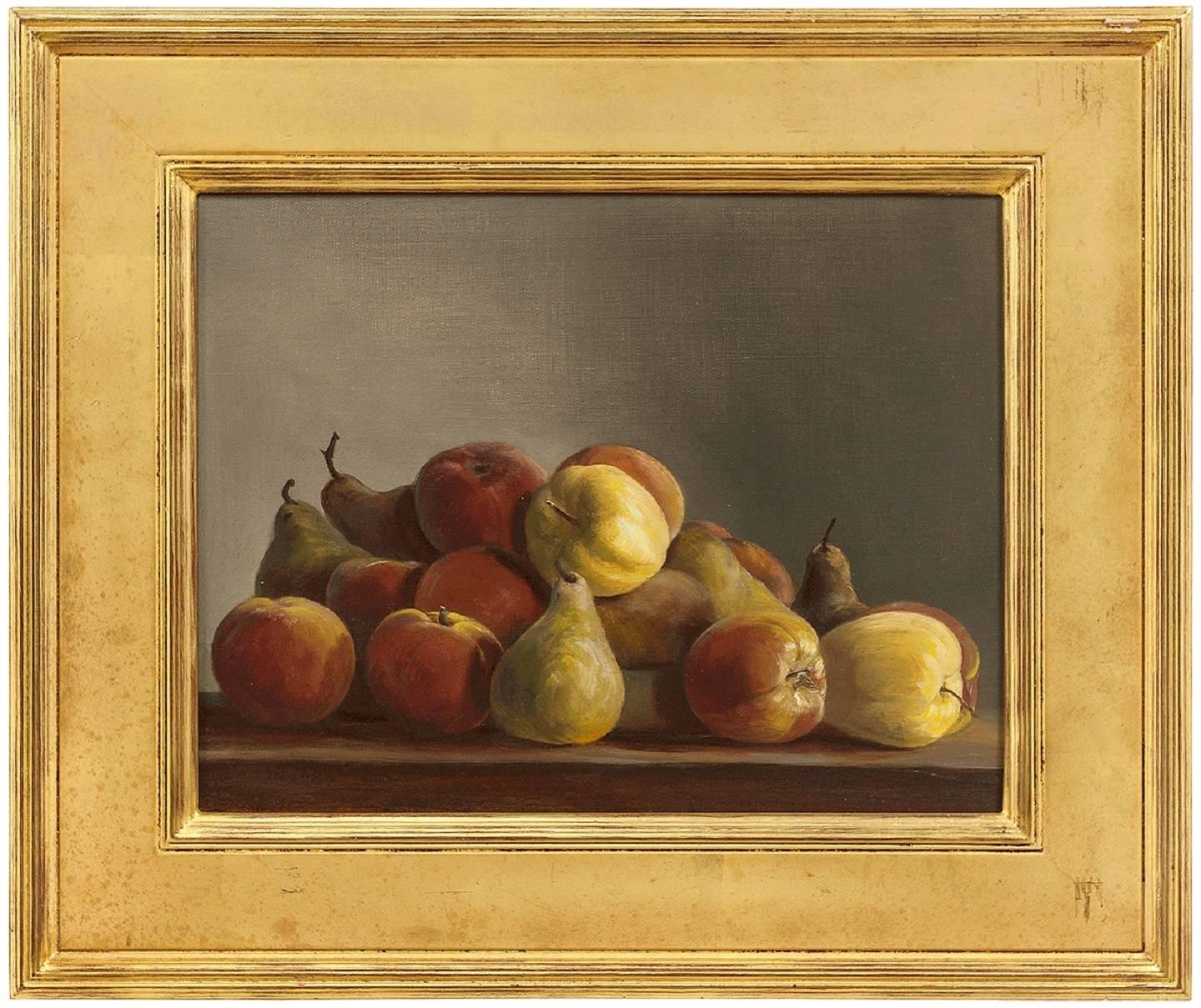 Untitled (Still Life of Pears and Apples) - Painting by Unknown