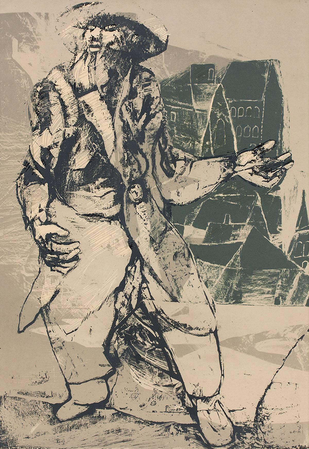 Man from the Shtetl (Sholem Aleichem) - Print by Gershon Knispel